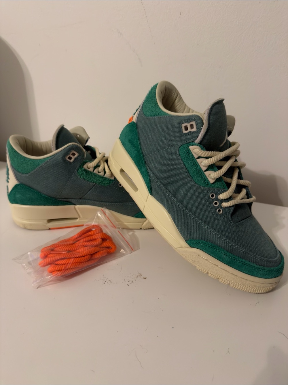 Jordan 3 Retro X Nina Chanel Abney Bicostal Sneakers in Green & Cream
